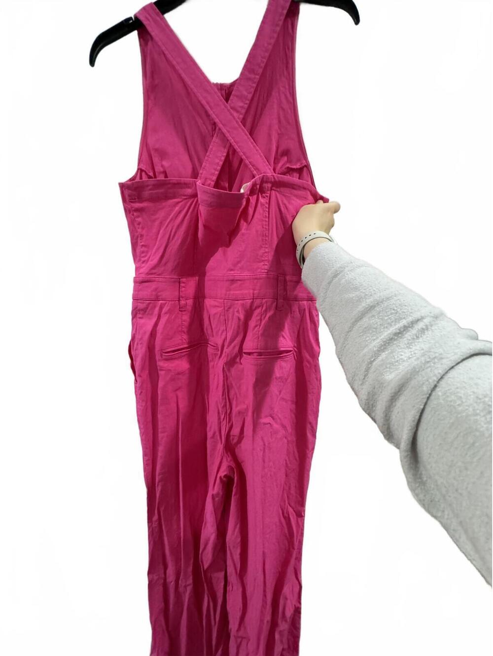 Anthropologie Maeve NWT Pink Zip Front Wide Leg Jumpsuit Sleeveless Retro Siz 10 - Picture 4 of 9